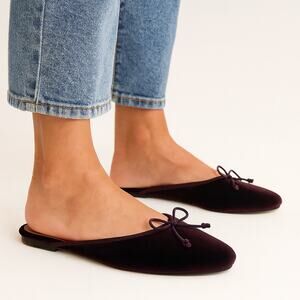 J. Jill SZ 9.5 Amanda Burgundy/Purple Velvet Ballet Slides NWOT